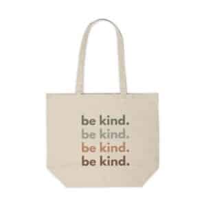 Be Kind Large Canvas Tote Bag